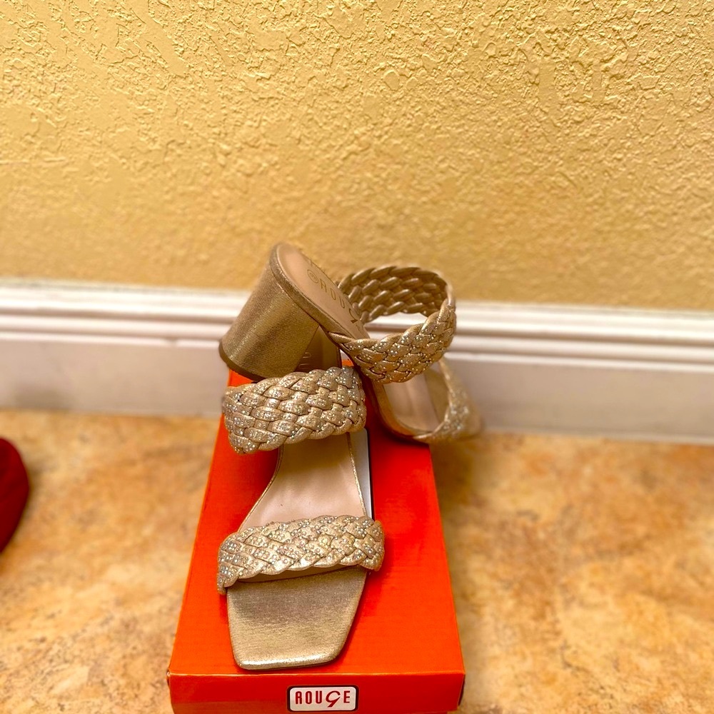 2’ slip in sandals with rhinestones